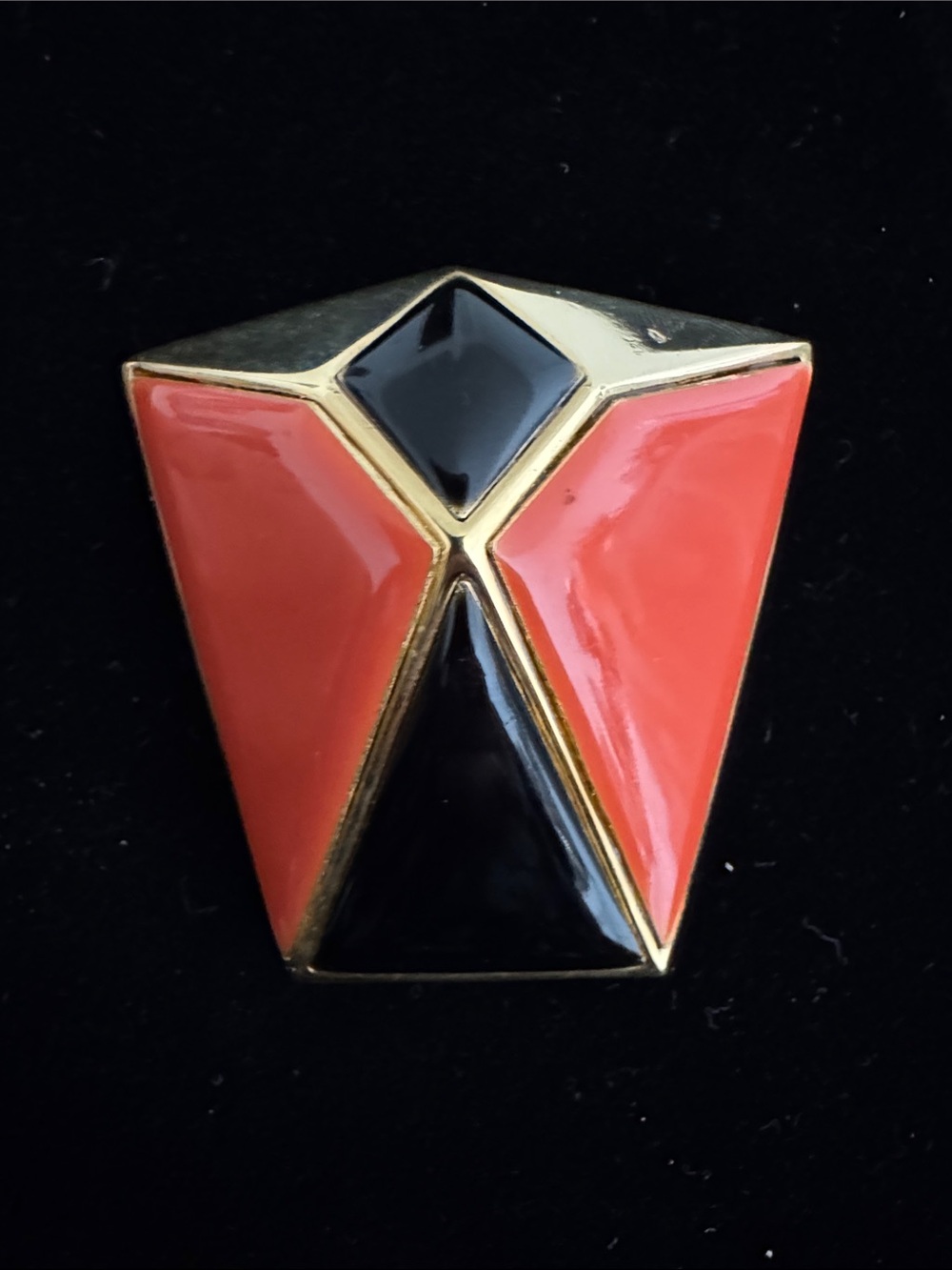 modernist Vtg Givenchy Paris New York 1980 lucite gold tone pin brooch